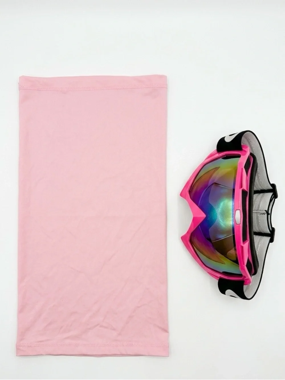 Unbranded Pink Sports Goggles & Neck Guard Set - One Size Fits Most